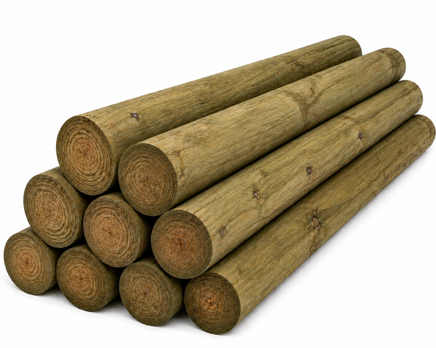 ROUND TIMBER LOGS 2.4M X 100MM